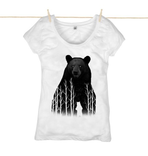 Bear Top by Rapanui - It definitely feels like this image should be connected with a surreal and moving story! This 100% organic cotton tee was made in an ethically accredited, wind-powered factory
