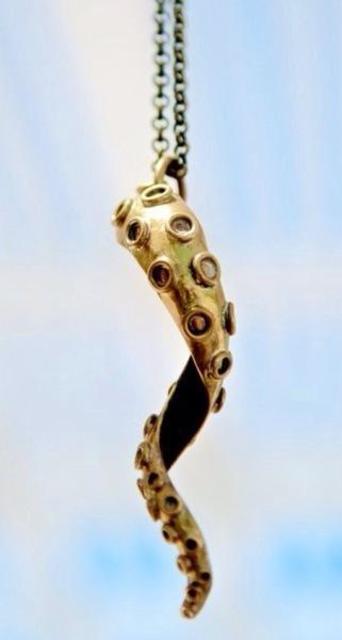 Brass Tentacle Pendant by Leafy Natural Couture - Delightfully eccentric, each pendant is individually hand-casted by artisans in Peru under fair trade conditions